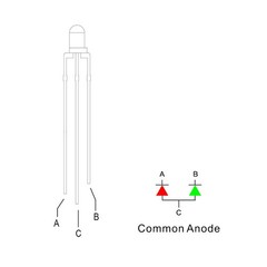 100pcs 3mm Red & Green Lights Bi-Color LED Diodes Common Anode Clear Roun