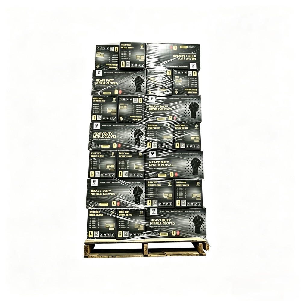 Full Pallet 8Mil Black Nitrile Exam Gloves Diamond Grip Latex Free 56 Cases