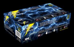 Box of 100pcs Black Lightning Nitrile 6Mil Gloves Size X-Large Atlantic Safety