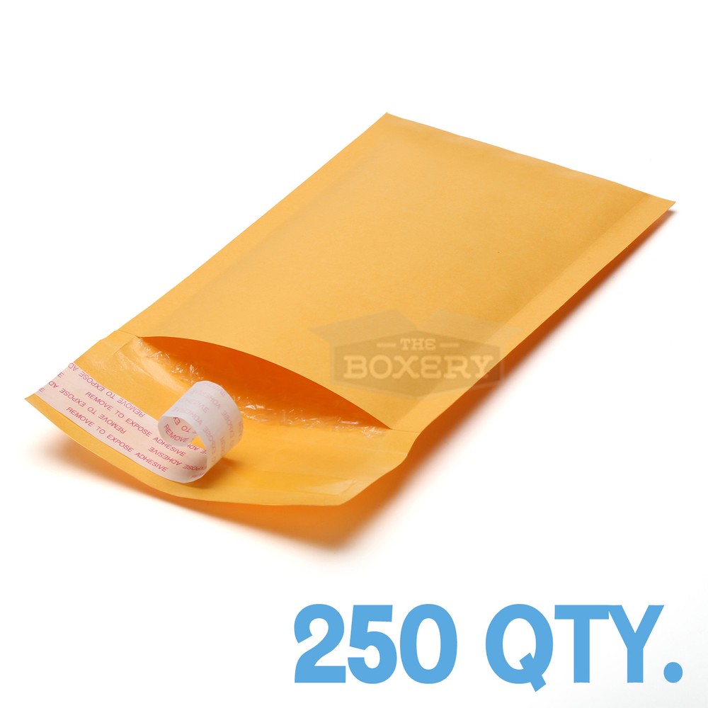 250 #000 Kraft Bubble Padded Envelopes Mailers 4 x 8 from TheBoxery