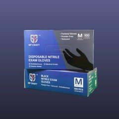GP CRAFT Nitrile Gloves, 5 Mils, Medical, Fentanyl Resistant, Black,Case of 1000