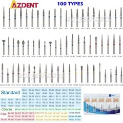 AZDENT 5pcs Dental Fresas de diamante FG Burs Fit for High Speed Handpiece