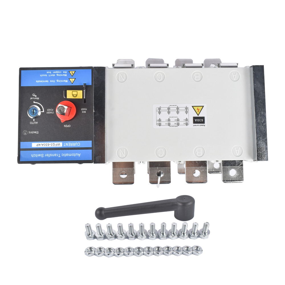 Industrial Automatic Transfer Switch 4P 630A 110V or 220V High Quality Plastic