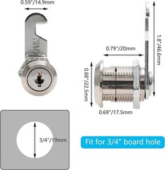 5/8″ 1″ 1 1/8″ Keyed Cylinder Cam Locks Tool Box File Cabinet Desk Drawer w/Keys