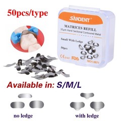 100 Pcs Dental Sectional Contoured Metal Matrices Refill Matrix Band Ledge 35um