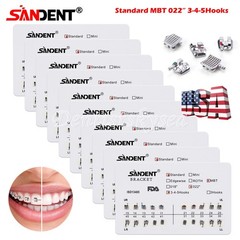 Dental Orthodontic Metal Bracket Braces Standard Roth/MBT 022 3/345 Hooks Y