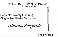 D8D- Tungsten Ball Electrode – 2.33 mm -Twenty-Five (25) Disposable