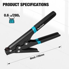 DURATECH 8-inch Zip Tie Tool Ergonomic Cable Tie Gun for Fastening Plastic Tool