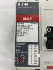 Eaton HMCP050K2C 50A 3P 600V Circuit Breaker w/Eaton 1490D71G11 24V Shunt Trip