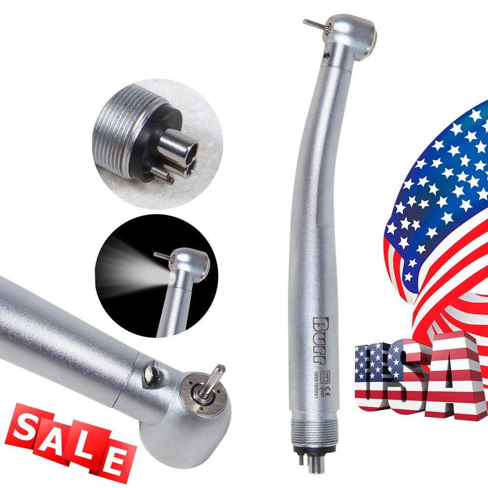 NSK Style Dental Fiber Optic Handpiece LED E-generator Push Button 4 Hole UDM4