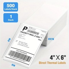 500Pack 500 4×6 Thermal Shipping Labels Foldable Any Prints Thermal LabelmPaper