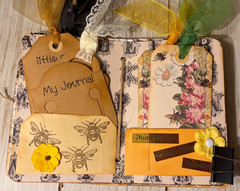 Junk Journal Handmade Booklet Book Vintage “Honey Bees” Pockets, Ephemera