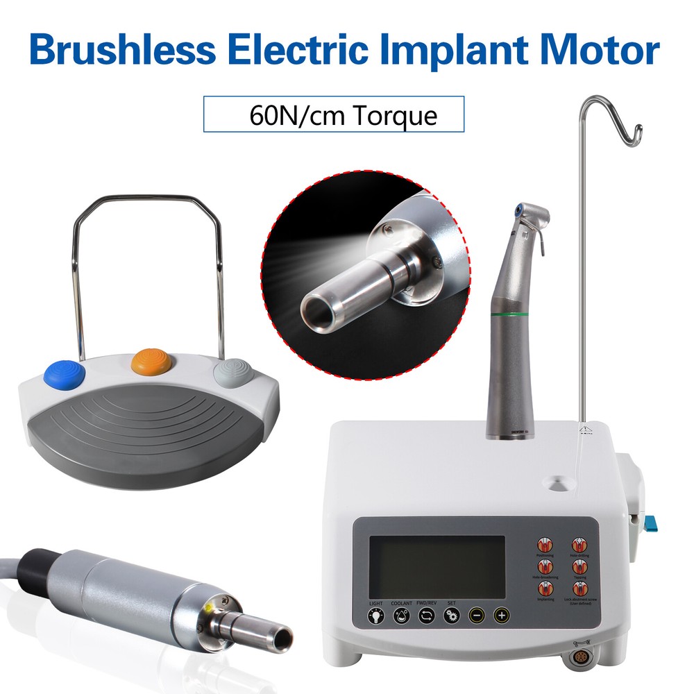Dental LED Surgical Brushless Implant Motor System & 20:1 Handpiece Contra Angle