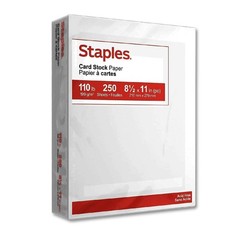 Staples Cardstock Paper, 8.5-Inch x 11-Inch Paper 8.5 x 11 inches, White