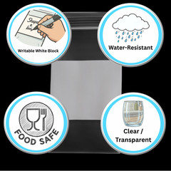 10000 Zip Seal Bags 6 x 9 White Block 4 Mil Poly 6″x9″ Writable Resealable Clear
