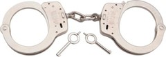 Smith & Wesson S&W Nickel Silver Finish Handcuffs 2 Keys Model 100