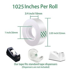 Clear Transparent Tape Rolls 3/4″ x 1025″ Dispenser Refill 20 Tape Rolls Scotch