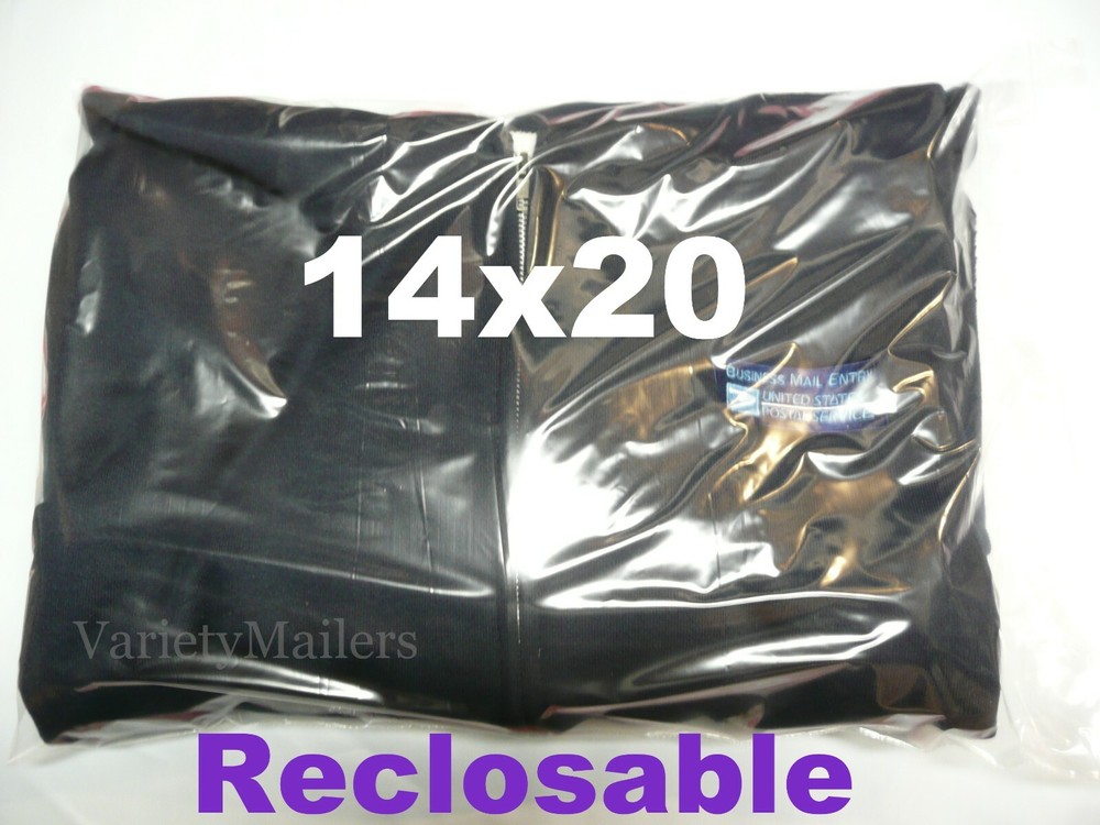 48 Reclosable Storage Bags 14”x 20” Clear 2 Mil Food Grade Zip-Top Bags 14×20