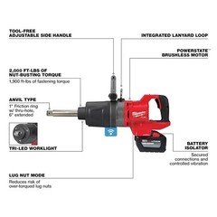 Milwaukee M18 Fuel 1Inch D-Handle Ext Anvil High Torque Impact Wrench With