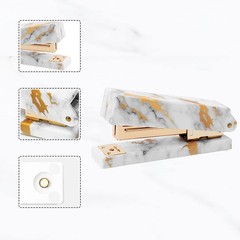 Mei Yi Tian Marble Gold Line Print Gold Stapler Staples Remover Tape Dispenser