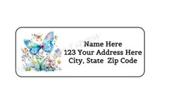 30 WATERCOLOR BUTTERFLIES PERSONALIZED RETURN ADDRESS LABELS 1 in X 2.625 in