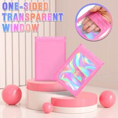 100 Holographic Mylar Foil Bags Smell Proof Resealable Zip Seal Pouches Gradient