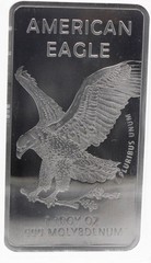 Molybdenum Metal Bar W/Coa – 1 Troy Ounce Molybdenum Metal .999 Pure Bullion Bar