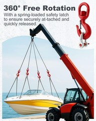 WENHUALI 2 Ton Swivel Lifting Hook with 1/2” D Ring Shackles, Heavy Duty Alloy
