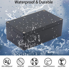 Power Junction Box – Black Electrical Project Case, 7.87″x4.72″x2.95