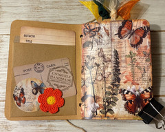 Junk Journal Handmade Booklet Book Vintage “Nature Butterfly” Pockets, Ephemera