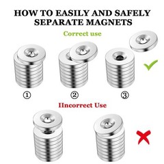 10 30 50 Countersunk Ring Magnets N52 3/4″ x 1/8″ Rare Earth Neodymium Disc