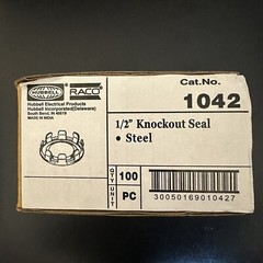 Hubbell Raco 1042 1/2 in. Trade Size 1-Piece Knockout Seal New Box of 100pcs