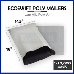 1-10000 14.5×19 “EcoSwift” Poly Mailers Envelopes Plastic Shipping Bags 2.35 MIL