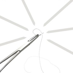 VISION VSNK25 75cm SILK Suture Thread 24PK, 5 Pcs Stainless Tools with 5 Blades