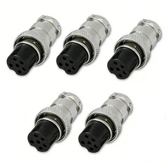 5PCS C-6 6 PIN FEMALE METAL MICROPHONE MIC CONNECTOR PLUG