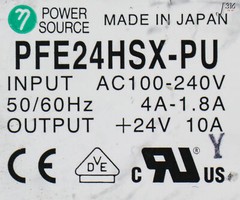 2519 POWER SOURCE PS AC100-240V 60/60HZ 4A-1.8A OUTPUT +24V 10A PFE24HSX-PU