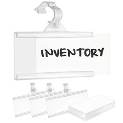 Pack of 100 – Plastic Wire Shelf Label Holder, 100 Count (Pack 1), Natural