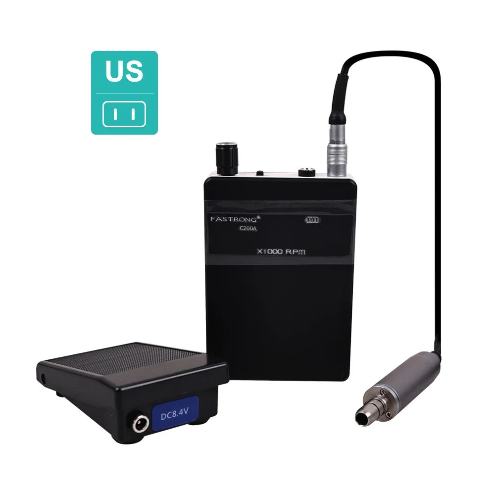 Portable Dental Lab Brushless Micromotor E-Type Grinding Polishing Machine BLACK