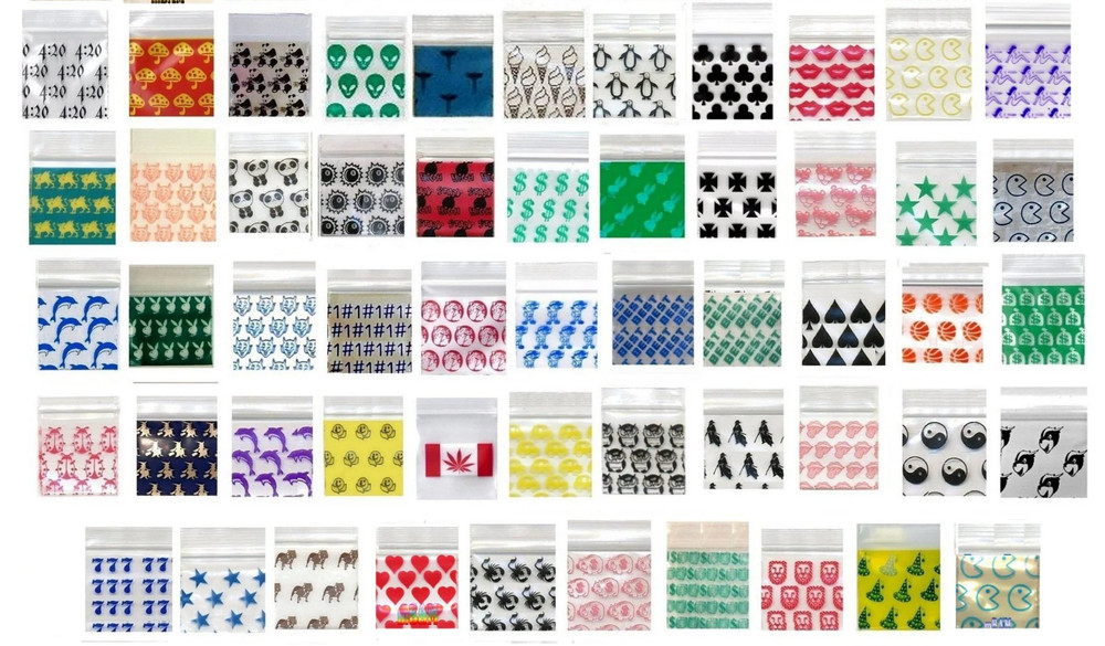 10,000 Baggies 1″ x 1″ PREMIUM RANDOM MIX 5+ STYLES (100 packs x 100)