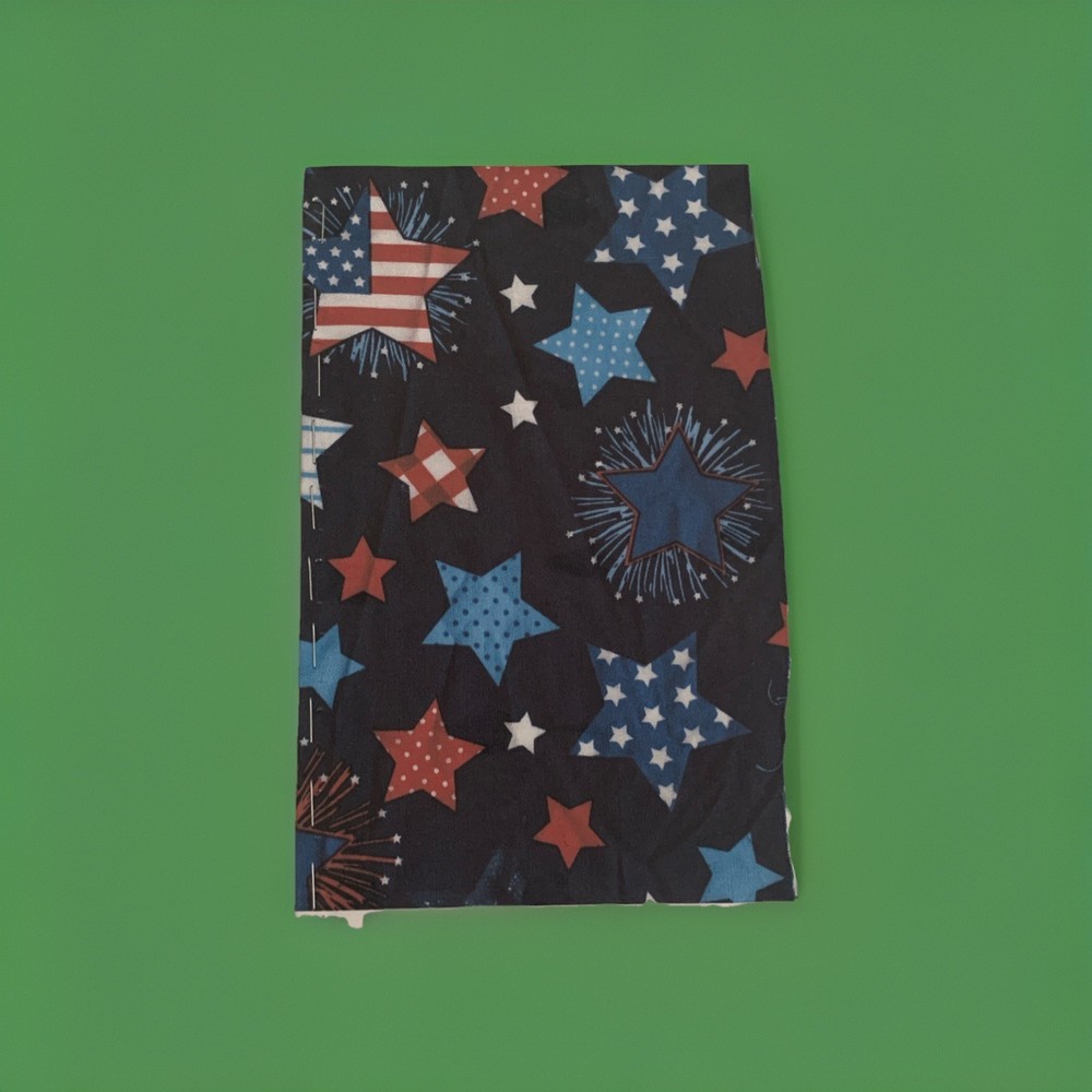 Handmade Patriotic Pocket Journal | Stitched Stars and Stripes Mini Notebook