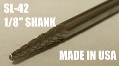SL42D Taper SOLID Carbide Burr Bur Cutting Tool Die Grinder Bit 1/8″
