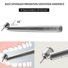 Dental 45° Angle Degree LED Light push button head optic fiber handpiece 2H USA
