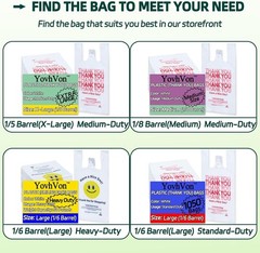 0.8Mil20 Microns, 100 Count, Plastic Bags with Handles, T-Shirt bags, Thank Y…