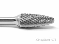 SF4D Tree Shape Tungsten Carbide Burr Bur Cutting Tool Die Grinder Bit 1/4″ NEW