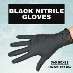 36000 Pieces Finger Textured Black Nitrile Powder Free Gloves XSmall 5 Mil