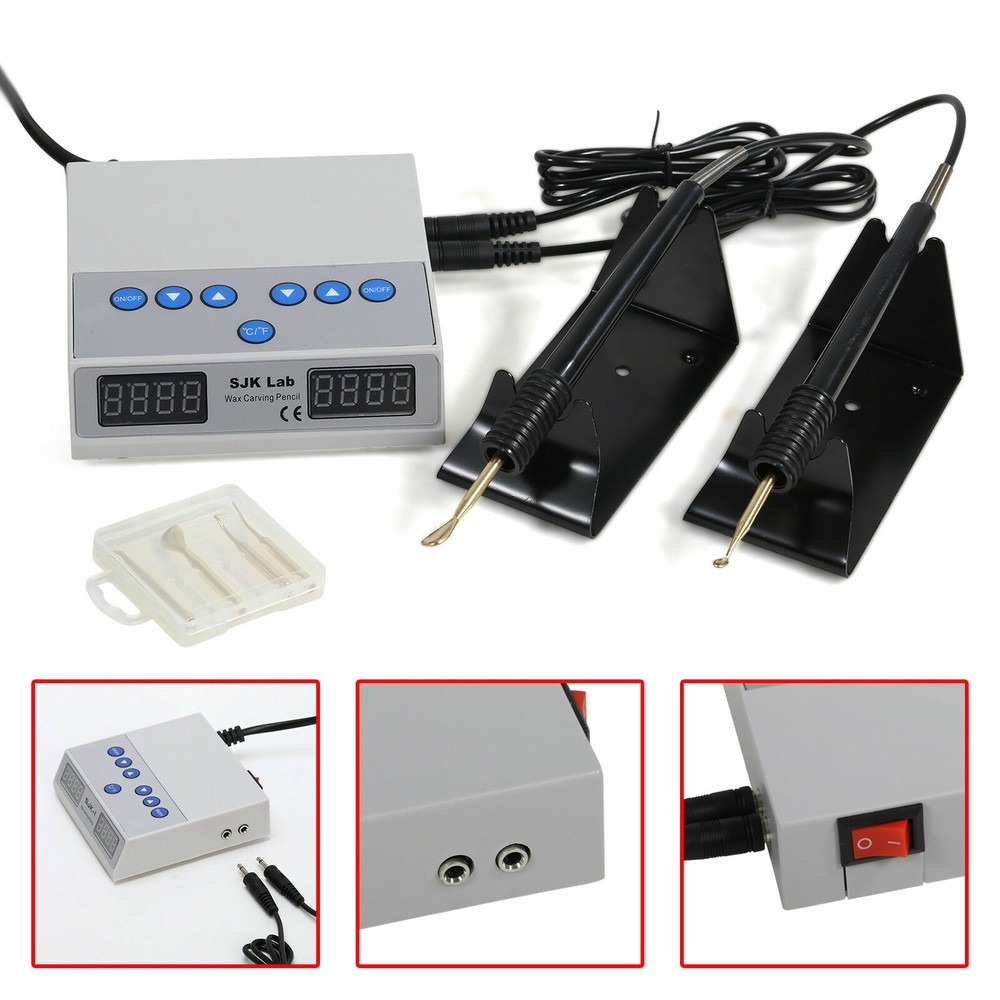 Dental Lab Electric Wax Waxer Carving Pencil Double Pen Knife & 6*Tips Or