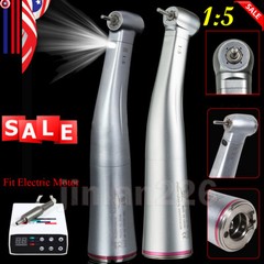 Dental 1:5 Increasing Contra Angle Optic LED Handpiece Fit NSK Electric Motor ++