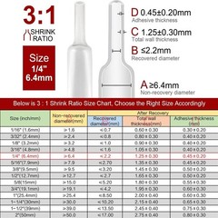 50 ft Dual Wall Adhesive Lined Φ1/4″ 6.4mm 3:1 Ratio Heat Shrink Tubing Clear US