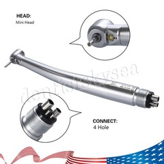 Mini Small Head Dental Fiber Optic LED E-generator Handpiece /High Speed 4Holes