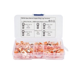 70PCS 5Types Car Open Wire Connector Copper Ring Lug Terminal Kit with Box a